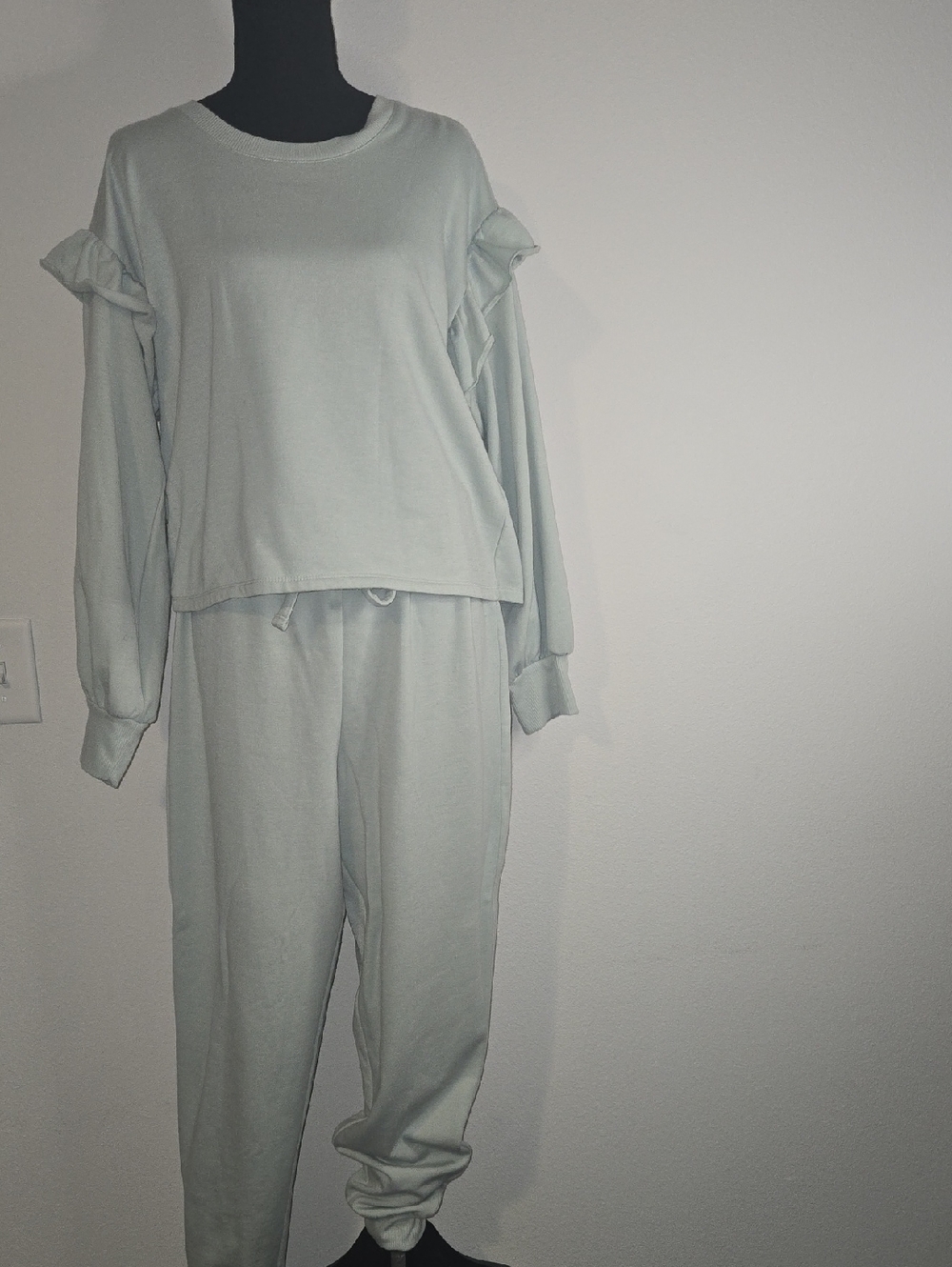 Almost Famous Ruffle Shoulder Jogger Set